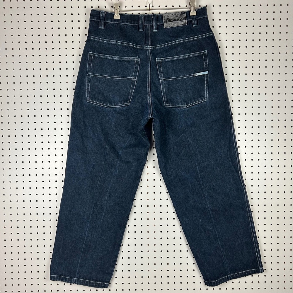 Southpole Baggy Wide Leg Jeans 34x30 Dark Wash Y2K Skater Denim Work Wear 90s